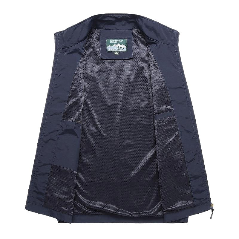 Tobias | Men's Waistcoat with Stand Collar, Quick-Dry & Breathable Functional Gilet | Everlasting Boutique | Navy Blue