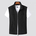 Tobias | Men's Waistcoat with Stand Collar, Quick-Dry & Breathable Functional Gilet | Everlasting Boutique | Navy Blue