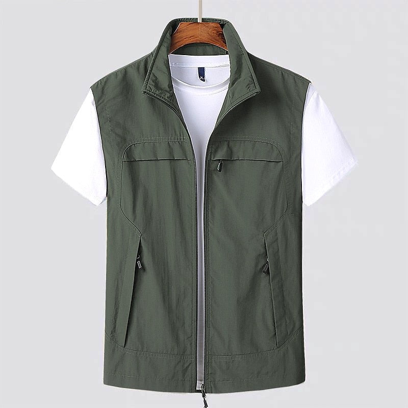 Tobias | Men's Waistcoat with Stand Collar, Quick-Dry & Breathable Functional Gilet | Everlasting Boutique | Navy Blue