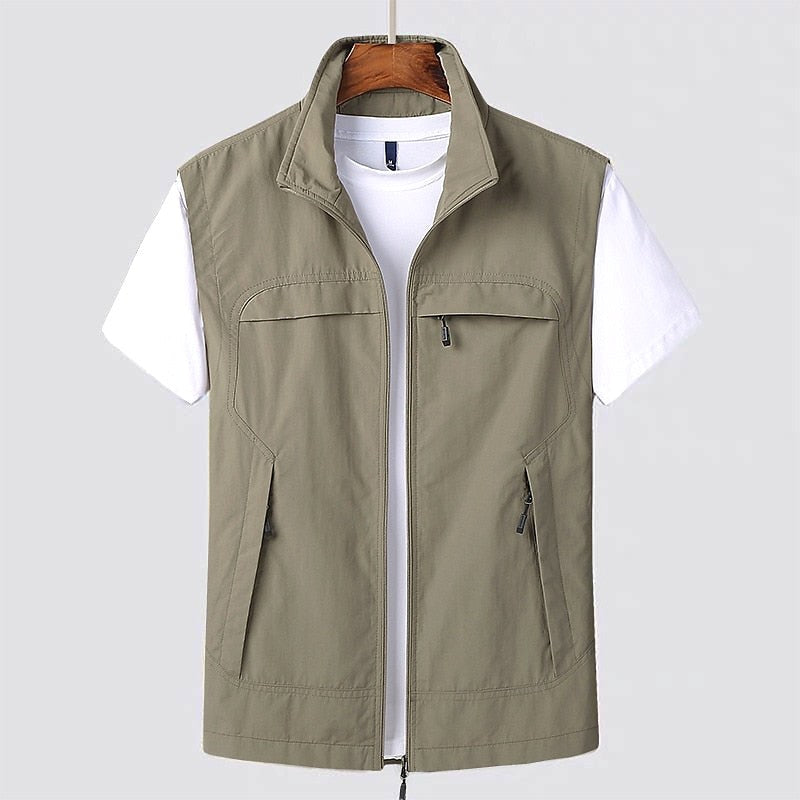 Tobias | Men's Waistcoat with Stand Collar, Quick-Dry & Breathable Functional Gilet | Everlasting Boutique | Navy Blue