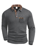 Torsten | Men's Polo Shirt with Check Pattern, Classic Check Polo Shirt | Everlasting Boutique | Dark Blue