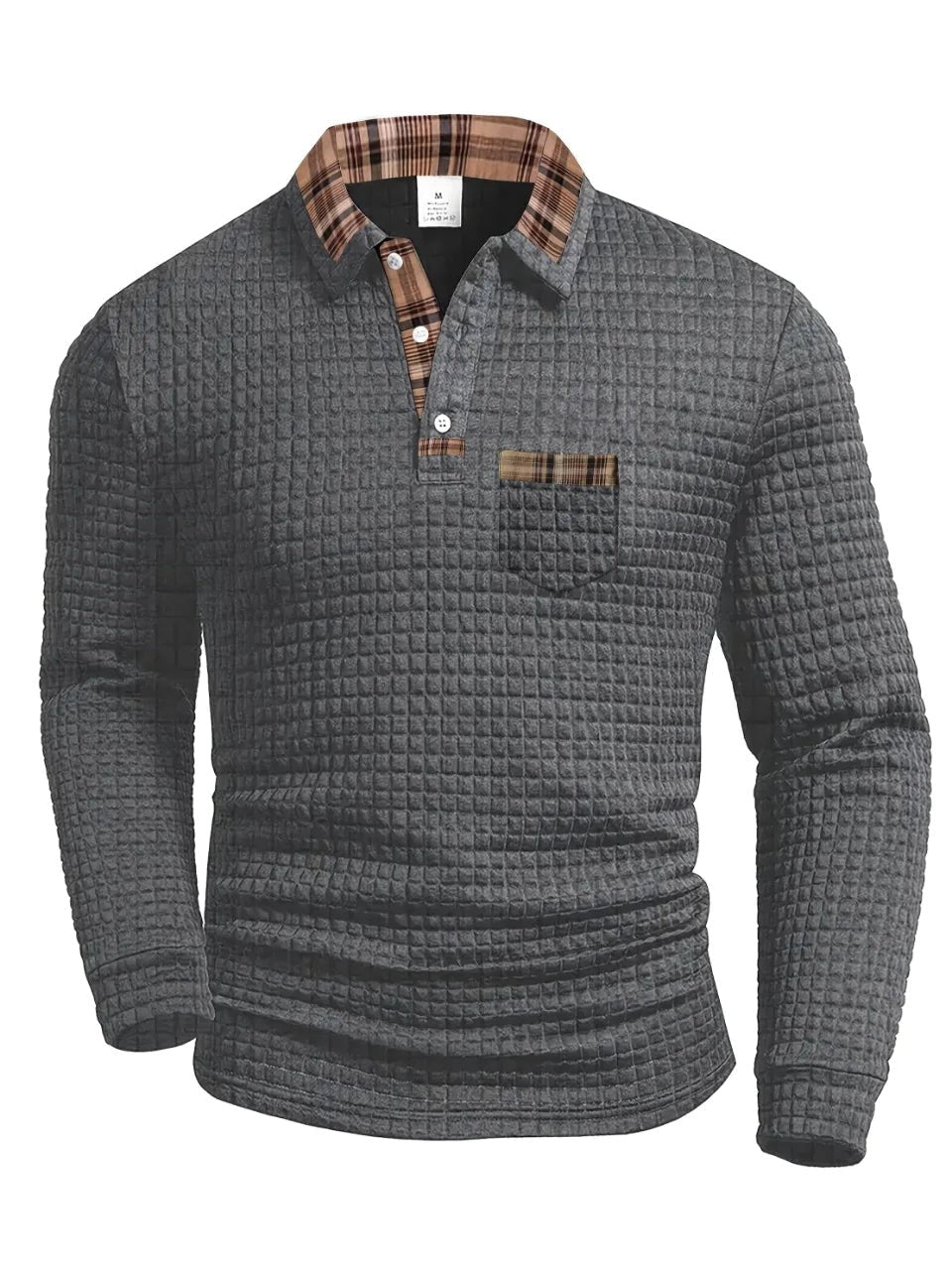 Torsten | Men's Polo Shirt with Check Pattern, Classic Check Polo Shirt | Everlasting Boutique | Dark Blue