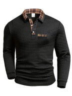 Torsten | Men's Polo Shirt with Check Pattern, Classic Check Polo Shirt | Everlasting Boutique | Dark Blue