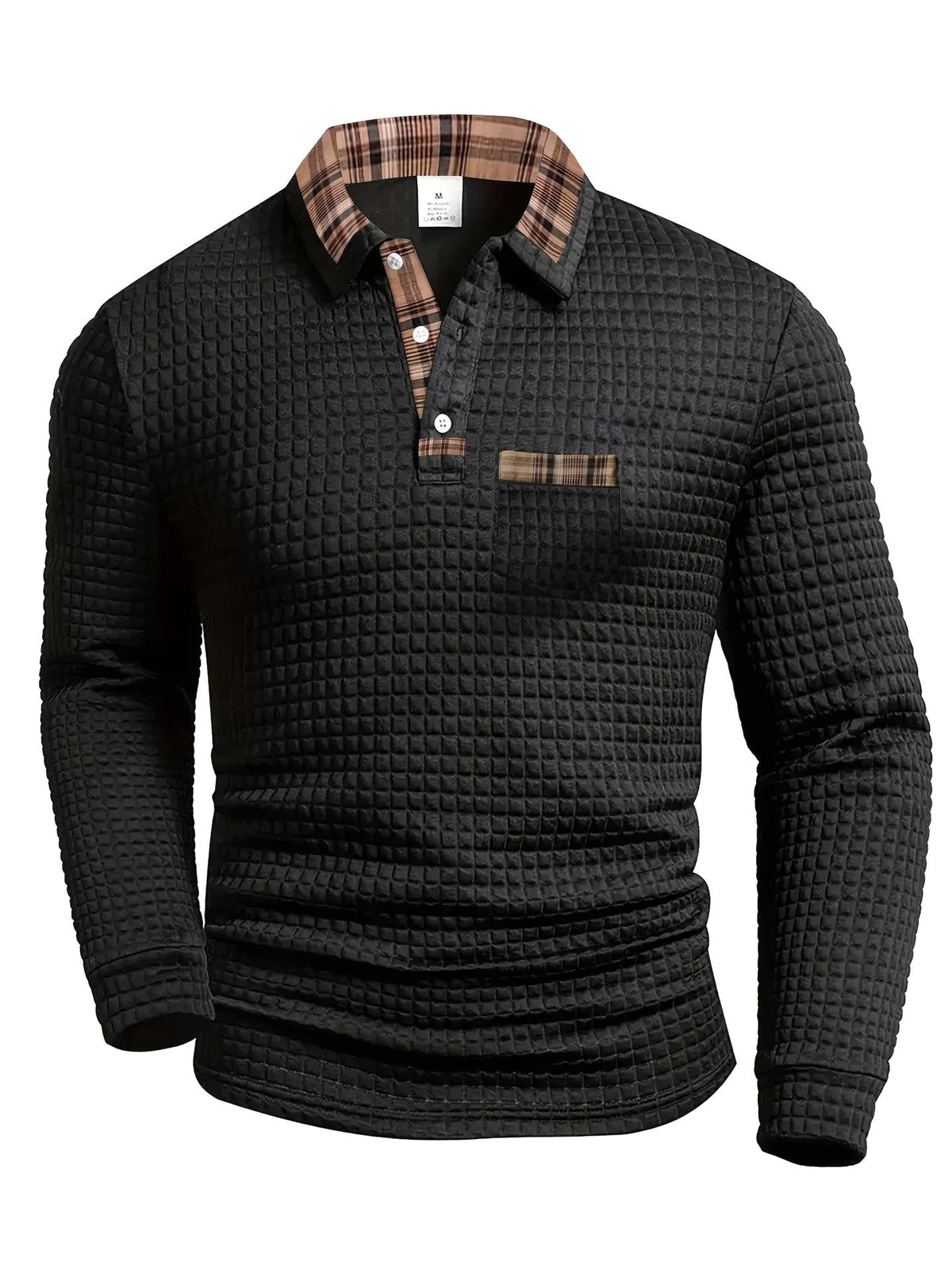 Torsten | Men's Polo Shirt with Check Pattern, Classic Check Polo Shirt | Everlasting Boutique | Dark Blue