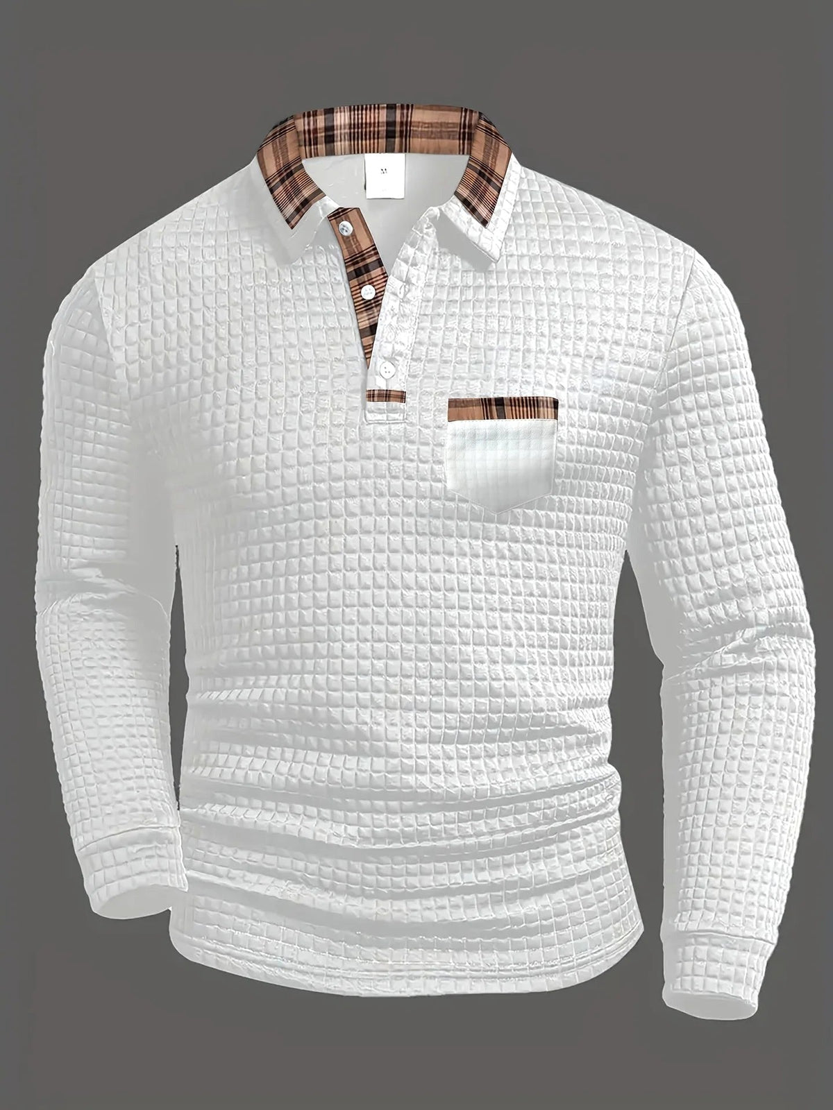 Torsten | Men's Polo Shirt with Check Pattern, Classic Check Polo Shirt | Everlasting Boutique | Dark Blue