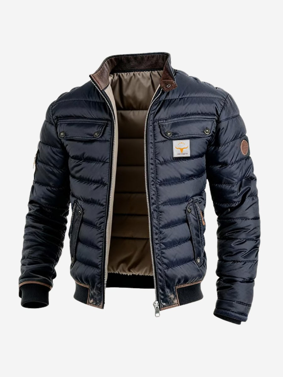 Trevor | Men's Quilted Jacket with Relaxed Fit, Lightweight Autumn Jacket | Everlasting Boutique | Navy Blue