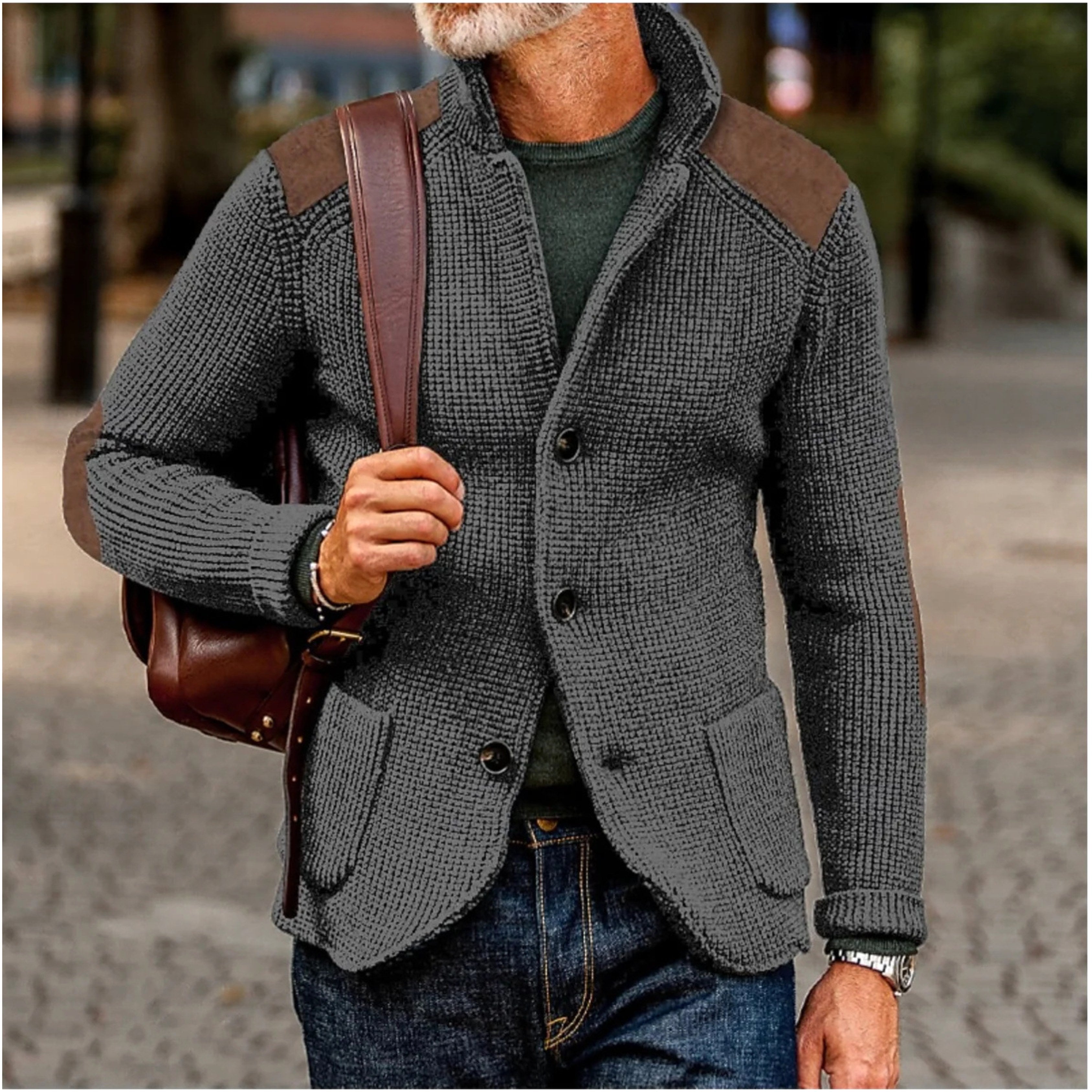 Tristan | Men's Knitted Cardigan, Warm Layering Cardigan | Everlasting Boutique
