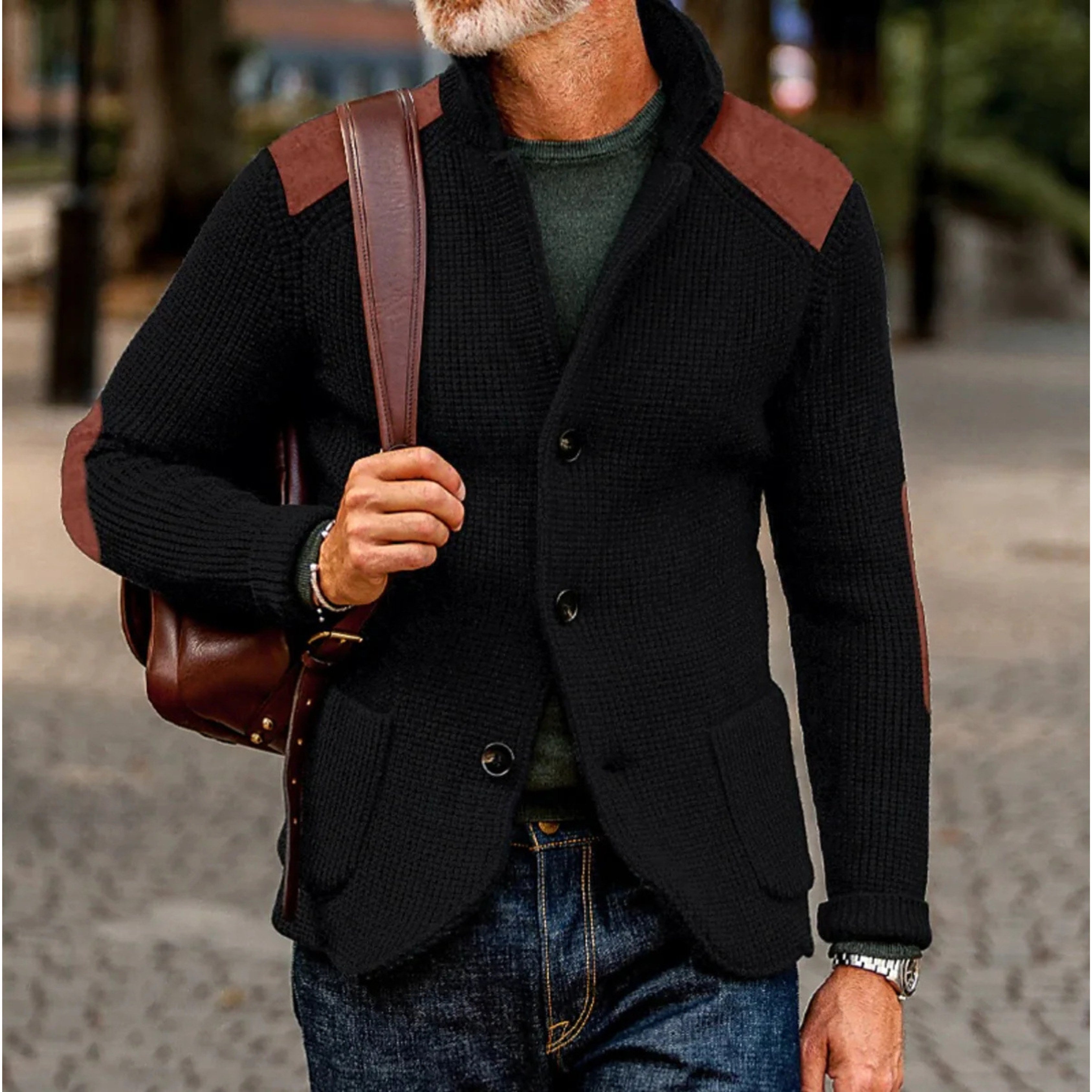 Tristan | Men's Knitted Cardigan, Warm Layering Cardigan | Everlasting Boutique