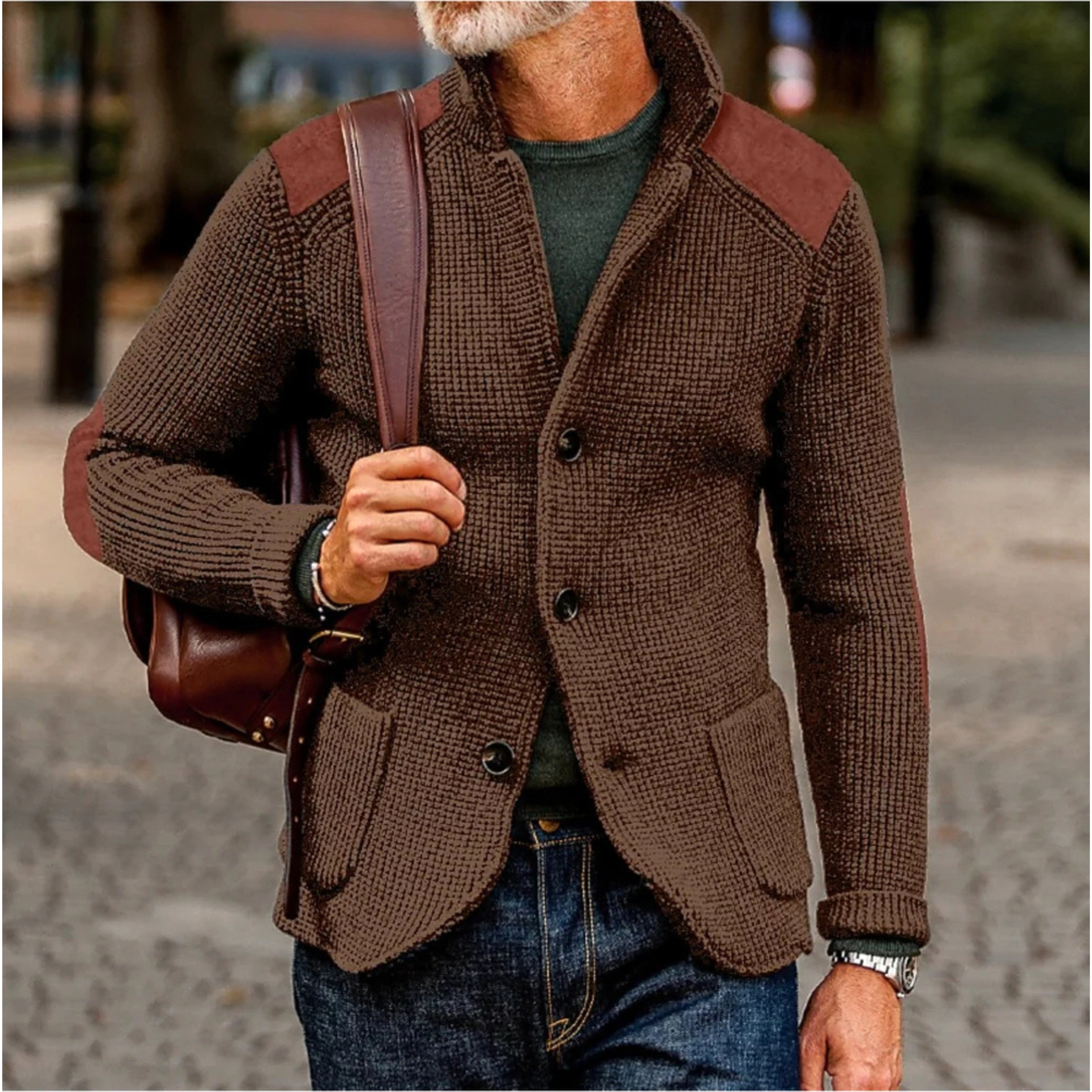 Tristan | Men's Knitted Cardigan, Warm Layering Cardigan | Everlasting Boutique