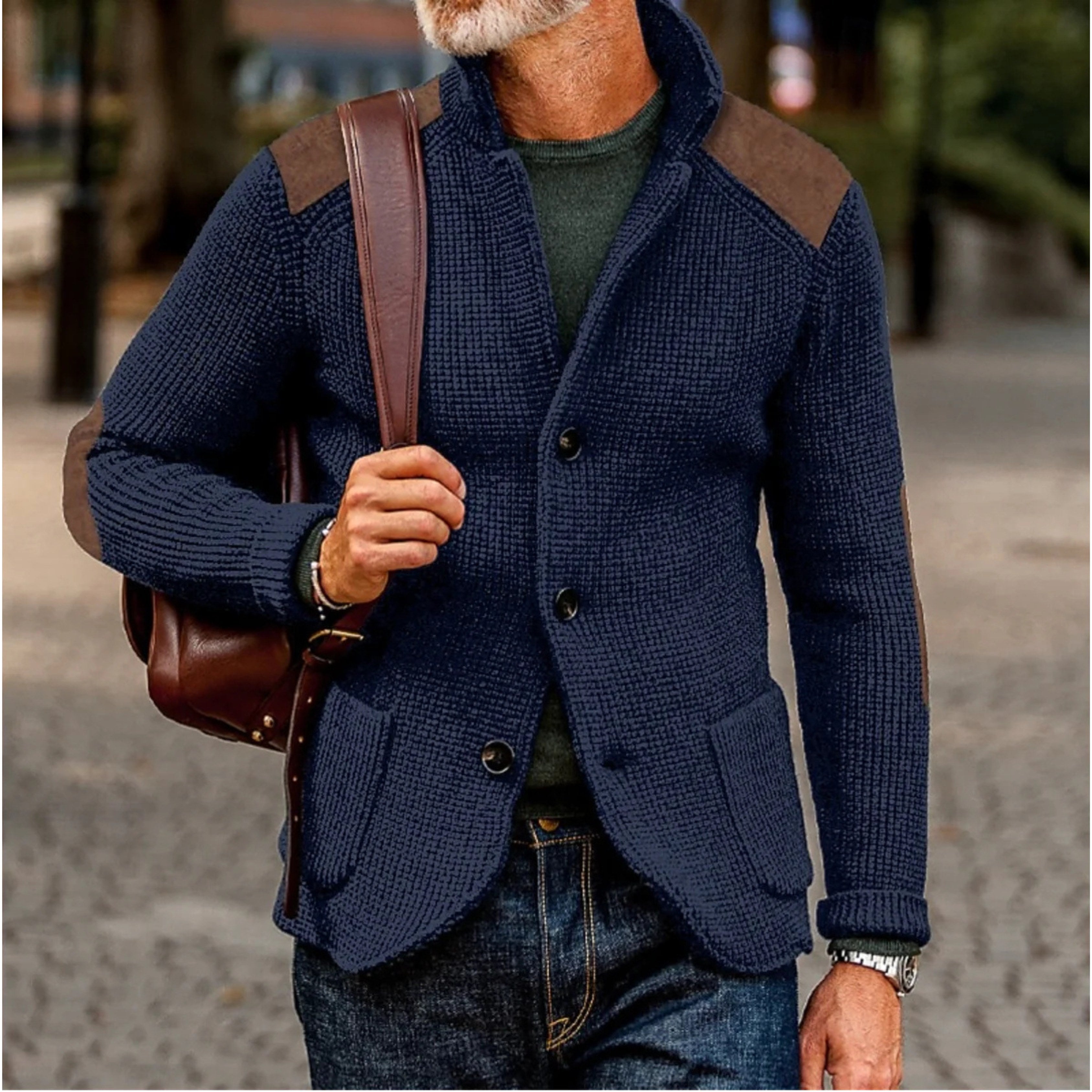 Tristan | Men's Knitted Cardigan, Warm Layering Cardigan | Everlasting Boutique