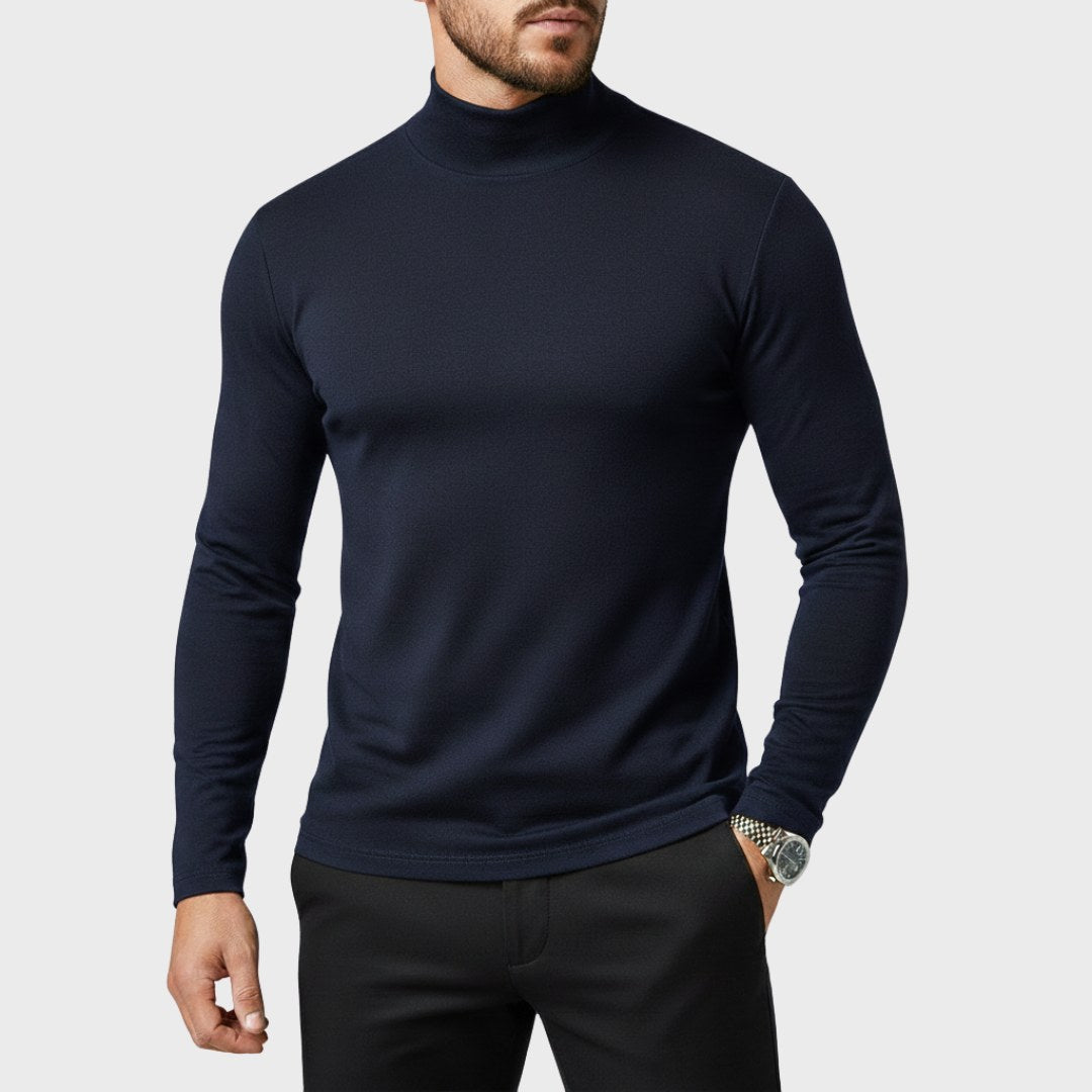 Uwe | Men's Turtleneck Jumper with Slim Fit, Elegant Autumn Jumper | Everlasting Boutique | Black