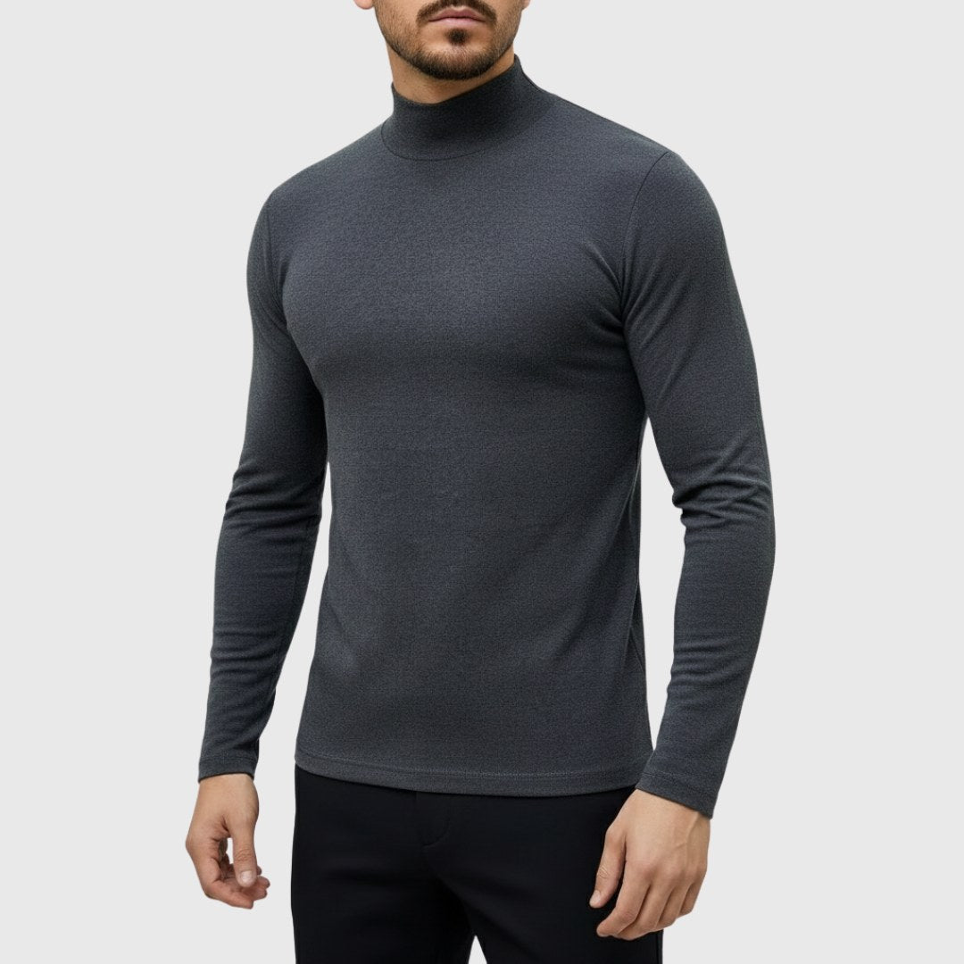 Uwe | Men's Turtleneck Jumper with Slim Fit, Elegant Autumn Jumper | Everlasting Boutique | Black