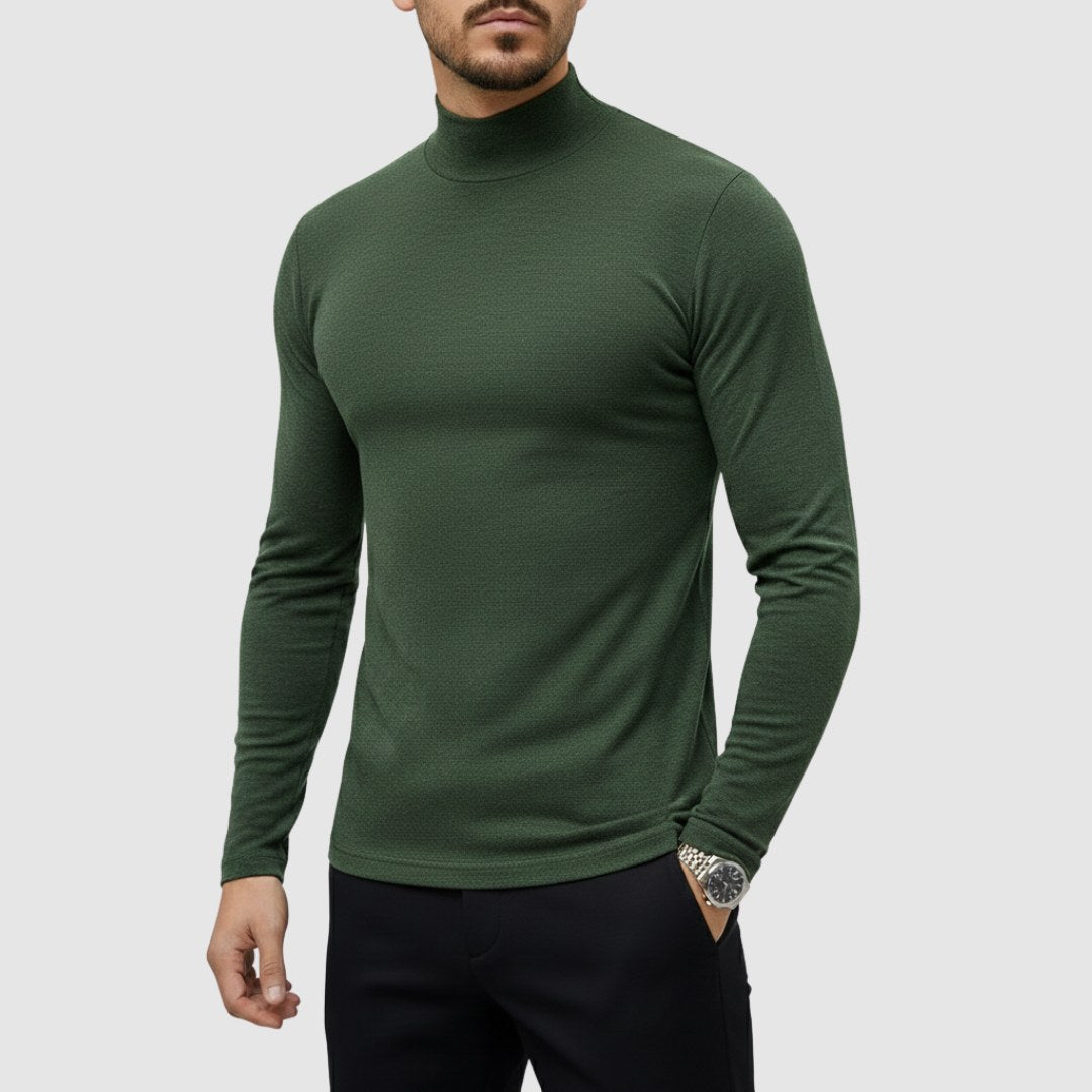 Uwe | Men's Turtleneck Jumper with Slim Fit, Elegant Autumn Jumper | Everlasting Boutique | Black
