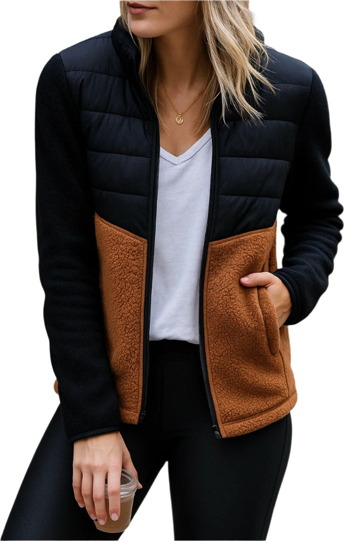 Valerie | Women's Lightweight Puffer Jacket, Fleece-Lined Autumn Coat | Everlasting Boutique | Black