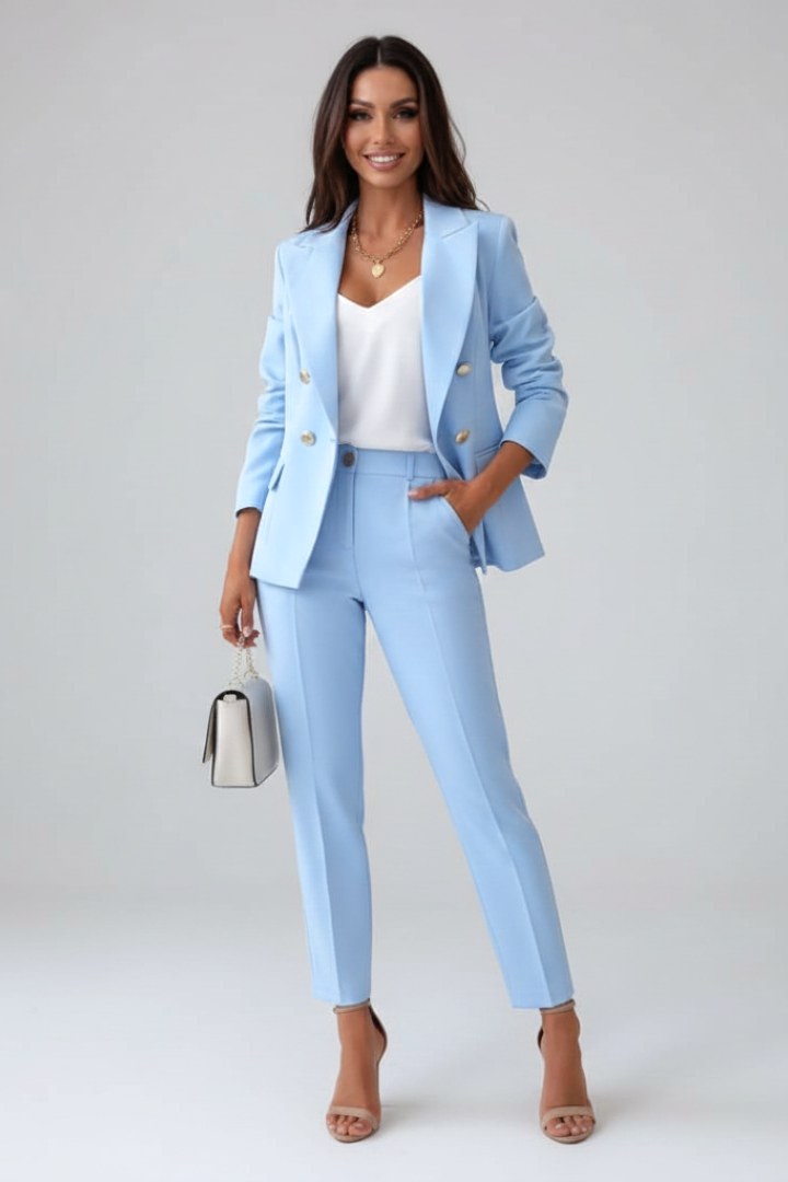 Valerie | Women's Tailored Blazer Suit, High-Waisted Trouser Suit | Everlasting Boutique | Pink