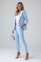 Valerie | Women's Tailored Blazer Suit, High-Waisted Trouser Suit | Everlasting Boutique | Brown