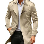 Vincent | Men's Collared Transitional Jacket, Zip and Button Closure Coat | Everlasting Boutique