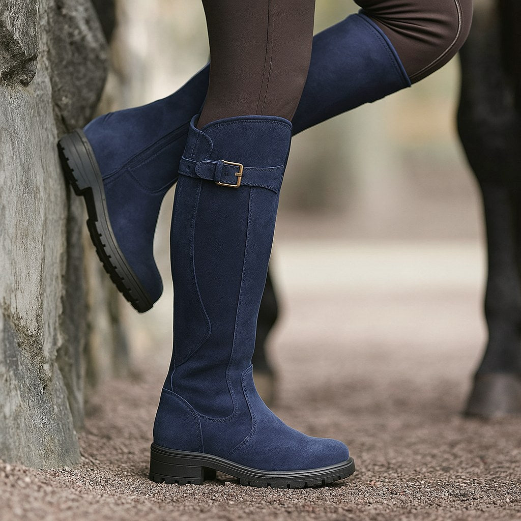 Violet | Women's Waterproof Boots, Autumn Walking Boots | Everlasting Boutique | Navy Blue
