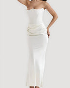 Viviane | Women's Strapless Draped Maxi Dress, Corset-Bodice Evening Dress | Everlasting Boutique