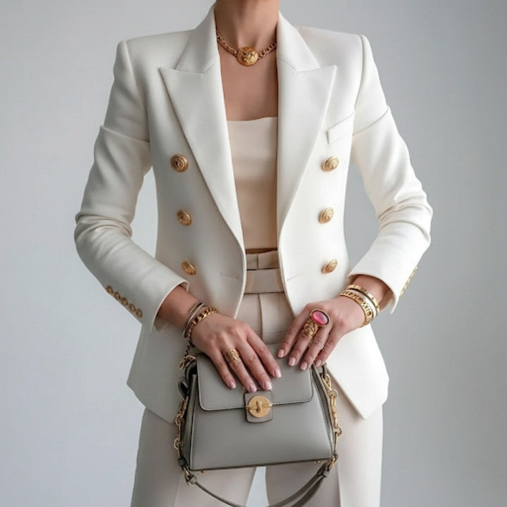 Vivienne | Women's Double-Breasted Blazer, Notch Lapel Blazer Suit | Everlasting Boutique