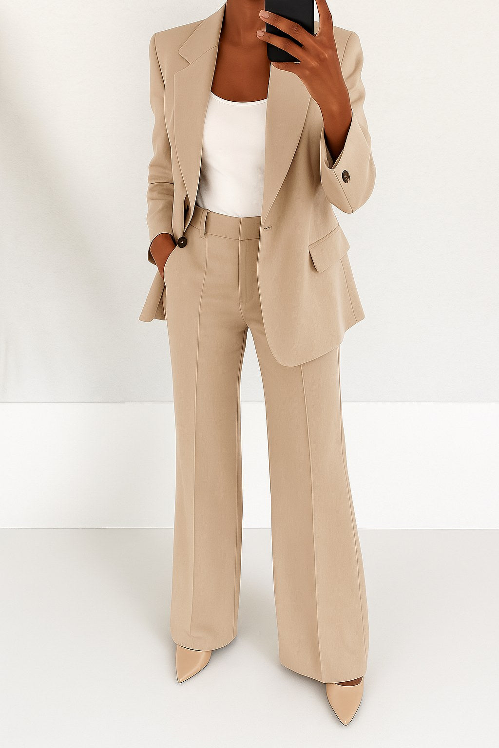 Vivienne | Women's Tailored Blazer and Trouser Set, Perfect for Everyday Wear | Everlasting Boutique | Brown