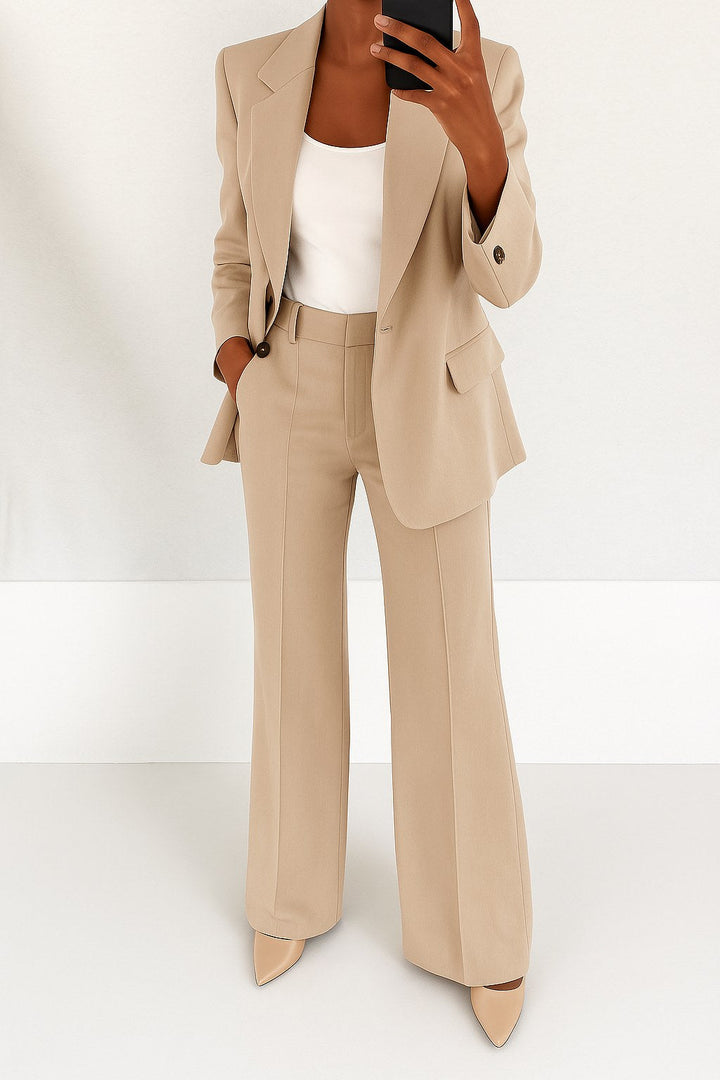 Vivienne | Women's Tailored Blazer and Trouser Set, Perfect for Everyday Wear | Everlasting Boutique | Brown