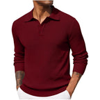 Volker | Men's Jumper with Polo Collar, Elegant Knit Jumper | Everlasting Boutique | Blue