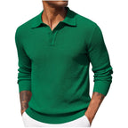 Volker | Men's Jumper with Polo Collar, Elegant Knit Jumper | Everlasting Boutique | Blue