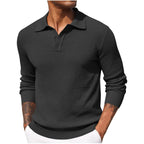 Volker | Men's Jumper with Polo Collar, Elegant Knit Jumper | Everlasting Boutique | Blue