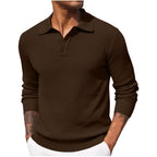 Volker | Men's Jumper with Polo Collar, Elegant Knit Jumper | Everlasting Boutique | Blue