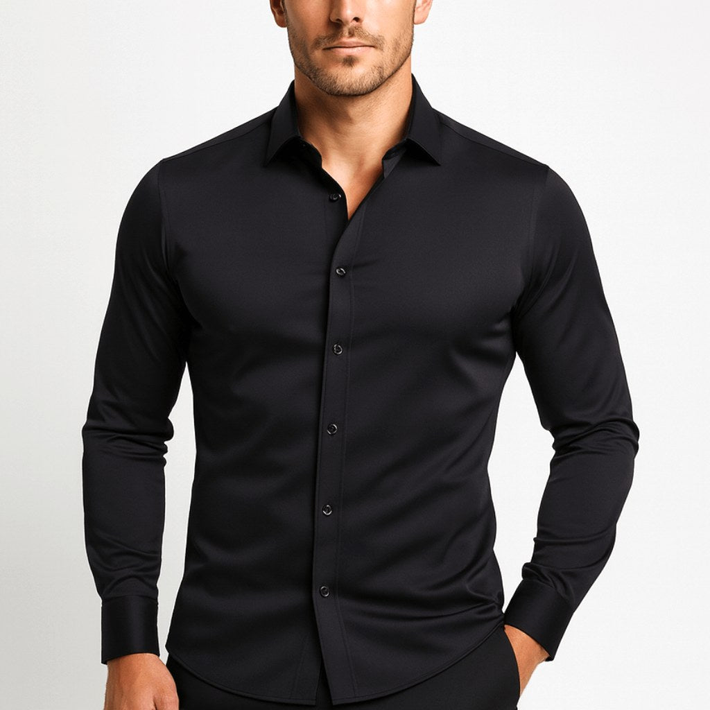 William | Men's Elastic Wrinkle-Resistant Shirt, Long-Sleeve Formal Shirt | Everlasting Boutique