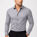 William | Men's Elastic Wrinkle-Resistant Shirt, Long-Sleeve Formal Shirt | Everlasting Boutique