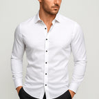 William | Men's Elastic Wrinkle-Resistant Shirt, Long-Sleeve Formal Shirt | Everlasting Boutique