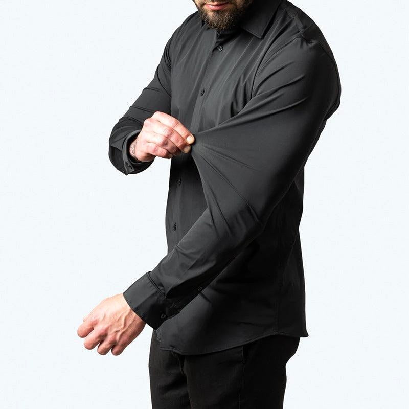 William | Men's Elastic Wrinkle-Resistant Shirt, Long-Sleeve Formal Shirt | Everlasting Boutique