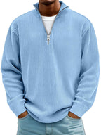 Wolfgang | Men's Jumper with Half-Zip Design, Structured Trendy Jumper | Everlasting Boutique | Blue