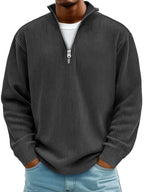 Wolfgang | Men's Jumper with Half-Zip Design, Structured Trendy Jumper | Everlasting Boutique | Blue