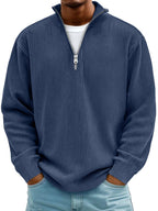 Wolfgang | Men's Jumper with Half-Zip Design, Structured Trendy Jumper | Everlasting Boutique | Blue