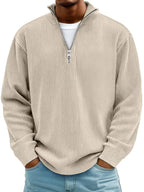 Wolfgang | Men's Jumper with Half-Zip Design, Structured Trendy Jumper | Everlasting Boutique | Grey