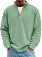 Wolfgang | Men's Jumper with Half-Zip Design, Structured Trendy Jumper | Everlasting Boutique | Grey