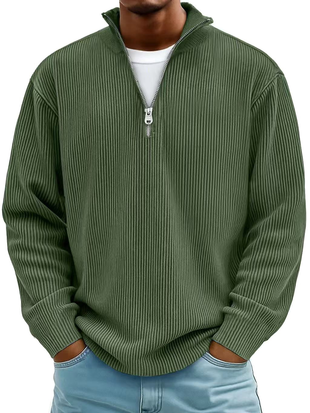 Wolfgang | Men's Jumper with Half-Zip Design, Structured Trendy Jumper | Everlasting Boutique | Grey