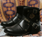 William | Men's Leather Biker-Style Boots, Classic Motorcycle Boots | Everlasting Boutique