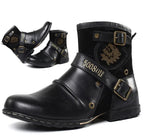 William | Men's Leather Biker-Style Boots, Classic Motorcycle Boots | Everlasting Boutique