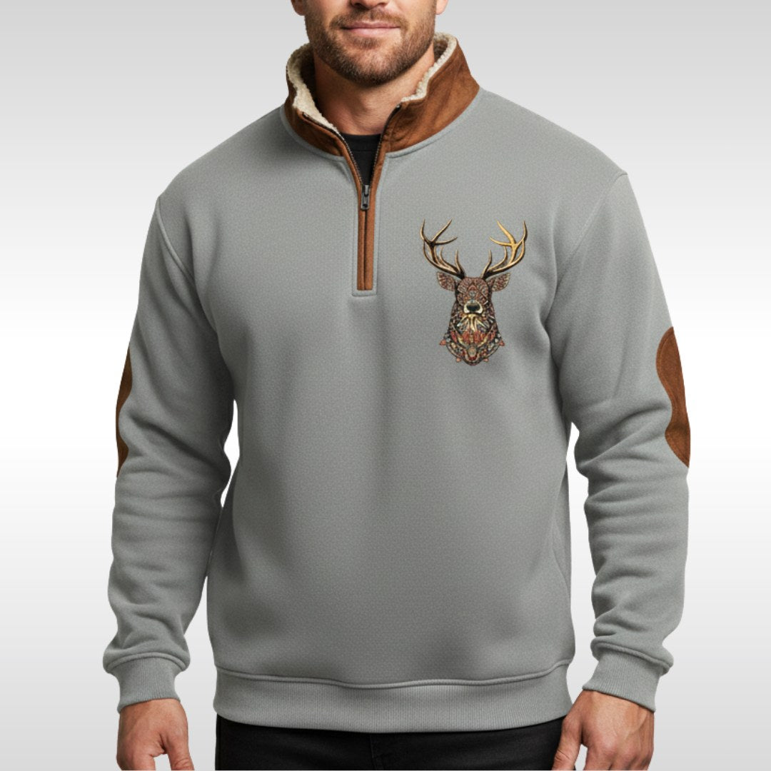 Wolfram | Men's Sherpa Jumper with Textured Structure, Warm Knit Jumper | Everlasting Boutique | Blue