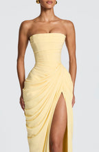 Yvette | Women's Strapless Maxi Dress, Flowing Autumn Maxi Dress | Everlasting Boutique