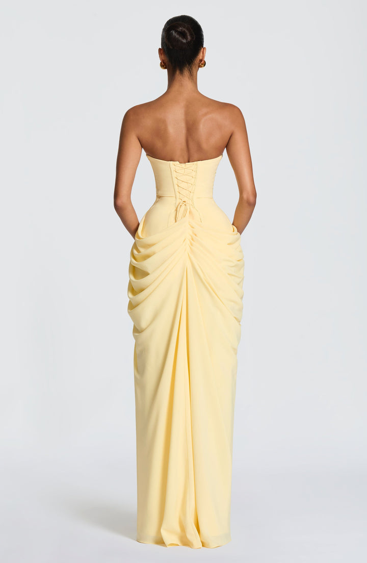 Yvette | Women's Strapless Maxi Dress, Flowing Autumn Maxi Dress | Everlasting Boutique
