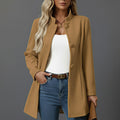 Yvonne | Women's Button-Down A-Line Coat, Stand Collar Autumn Coat | Everlasting Boutique