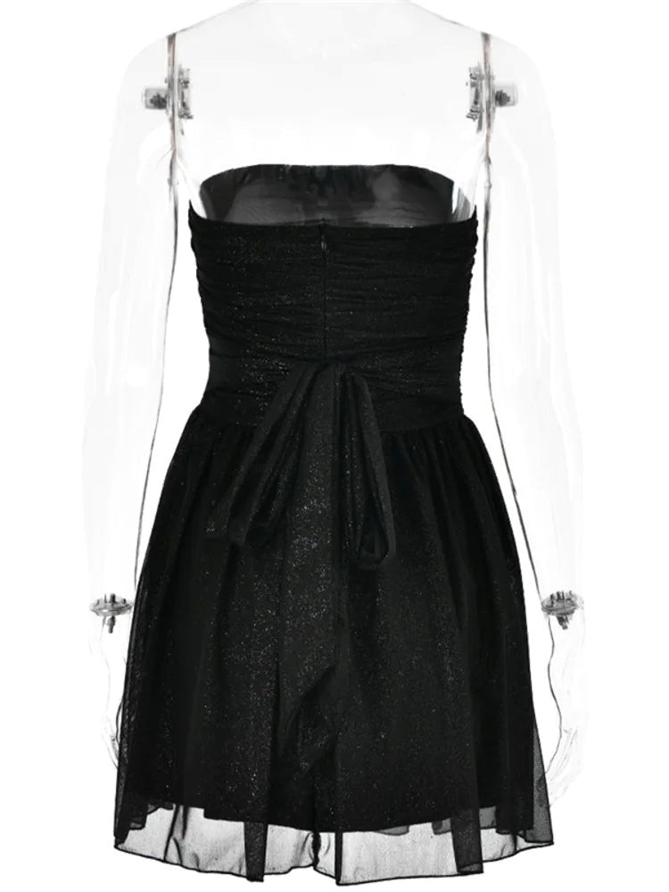 Zoe | Women's Strapless Sequin Mini Dress, Flared Party Dress | Everlasting Boutique