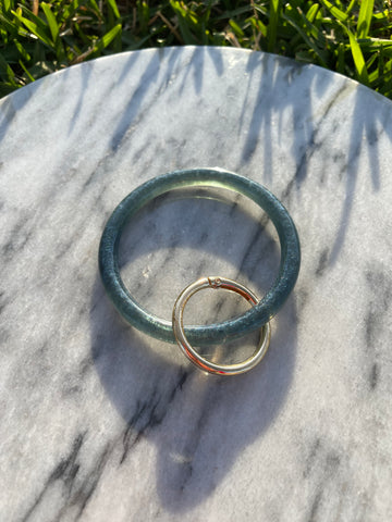 aquamarine key ring bracelet size medium
